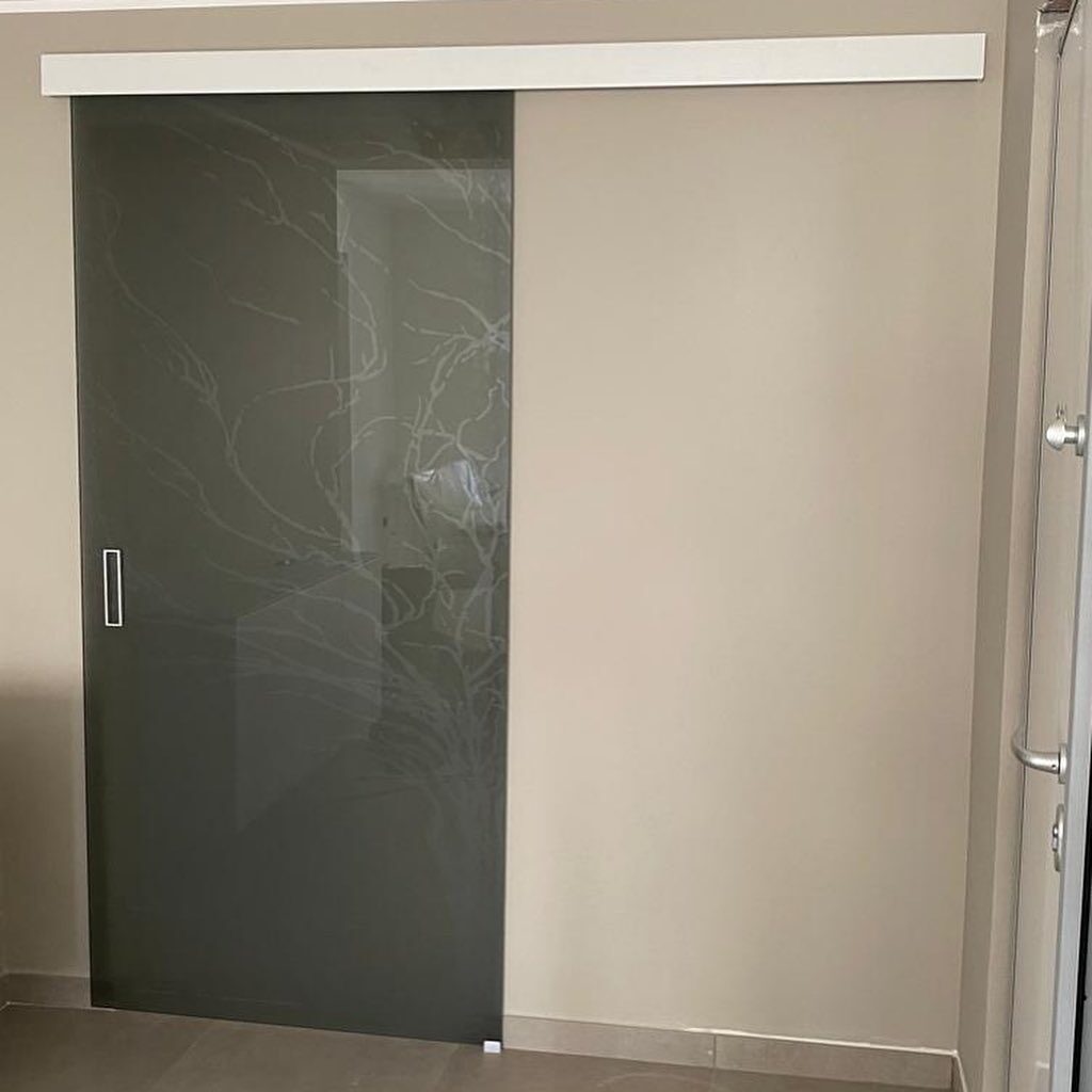 Porta interna in vetro scorrevole
