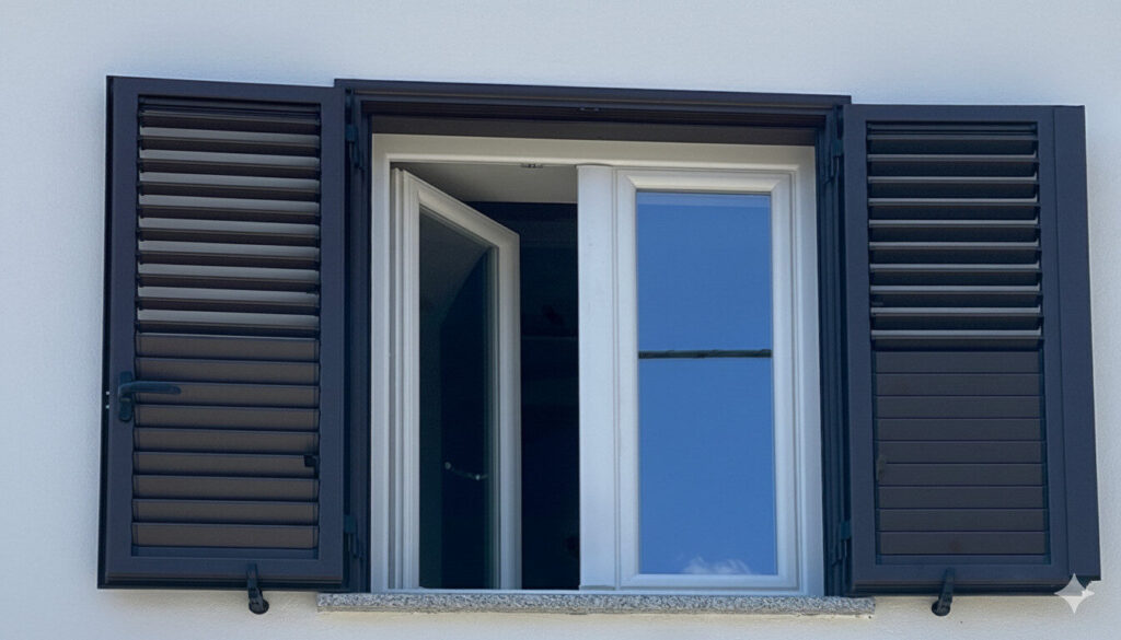 Infissi in pvc, persiane in alluminio con lamelle orientabili e imbotti